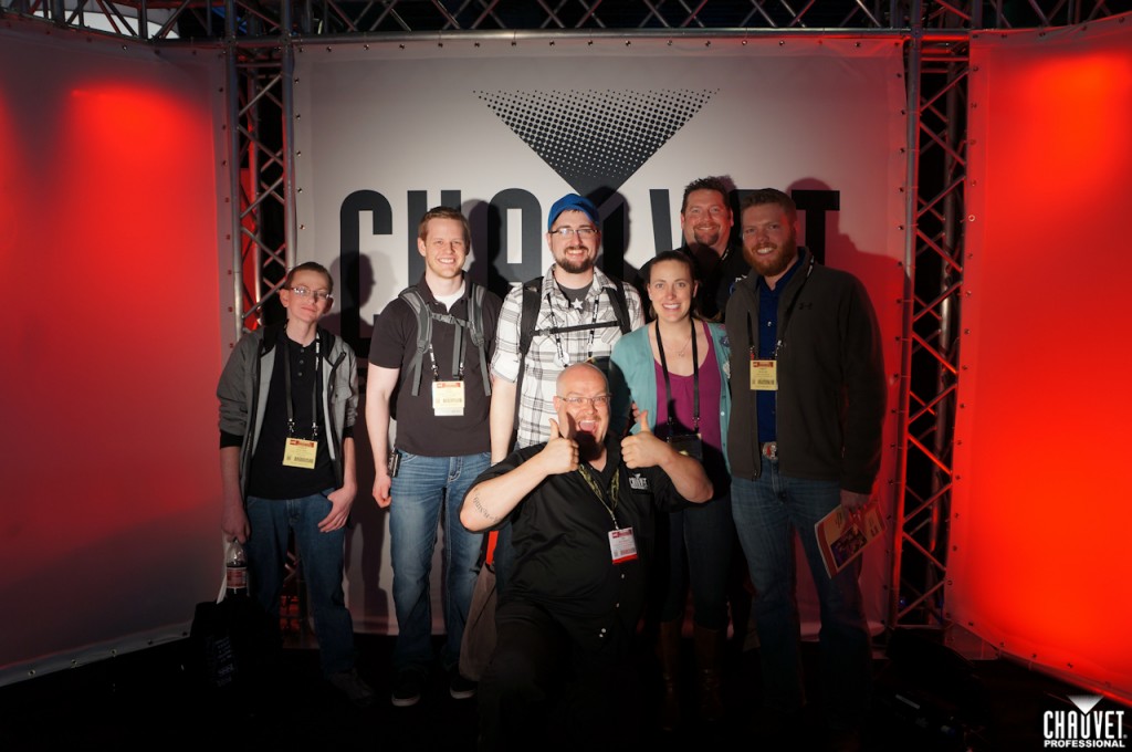 CHAUVET Professional's own Jim Hutchison posing with former students of Oklahoma City University